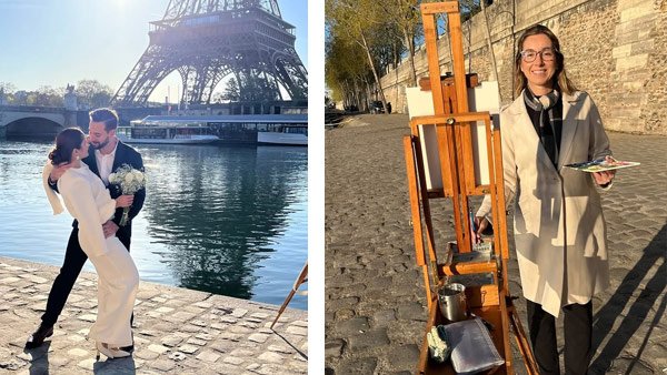 Destination Wedding Pintura ao Vivo em Casamentos Paris Renata Chabetai