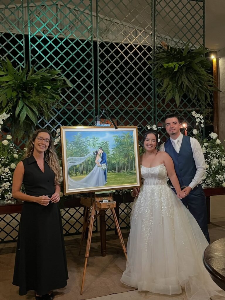 Aquarela ao vivo da cerimônia casamento Minas Gerais
