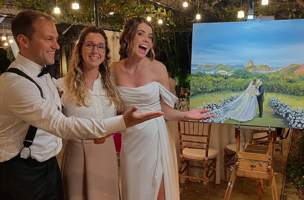 pintura ao vivo casamento rj Renata Chabetai