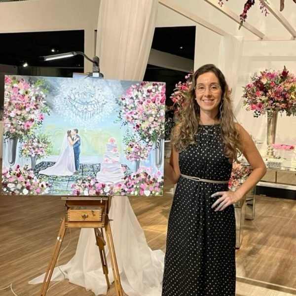 pintura ao vivo artista casamento Renata Chabetai