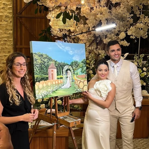 pintura ao vivo em casamento Aline e Diógenes
